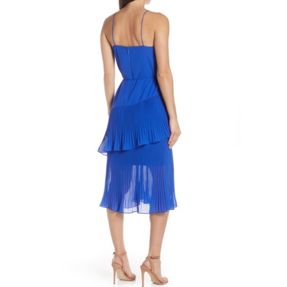 NWT Strappy Ruffle Tie Waist Midi Dress Yellow - Picture 3 of 7